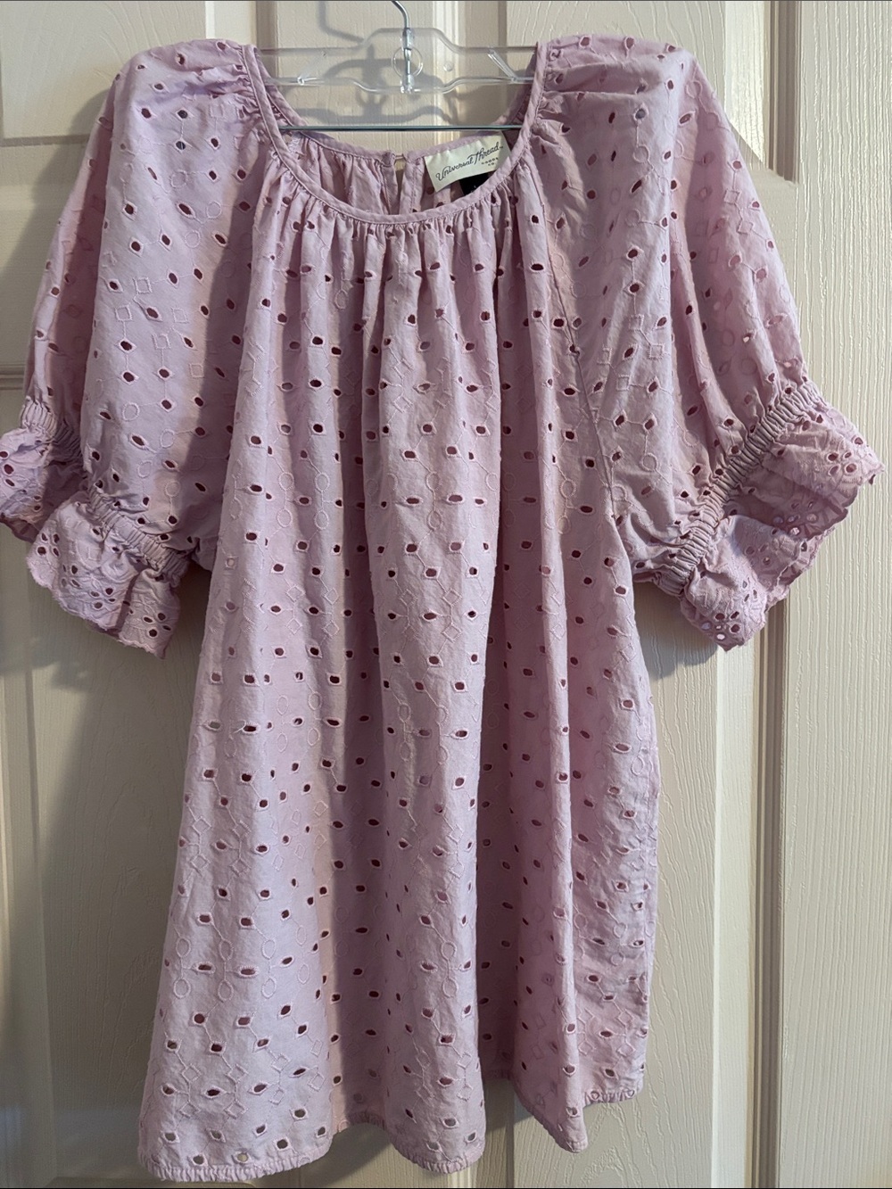 Universal Thread Light Pink Eyelet Peasant Blouse